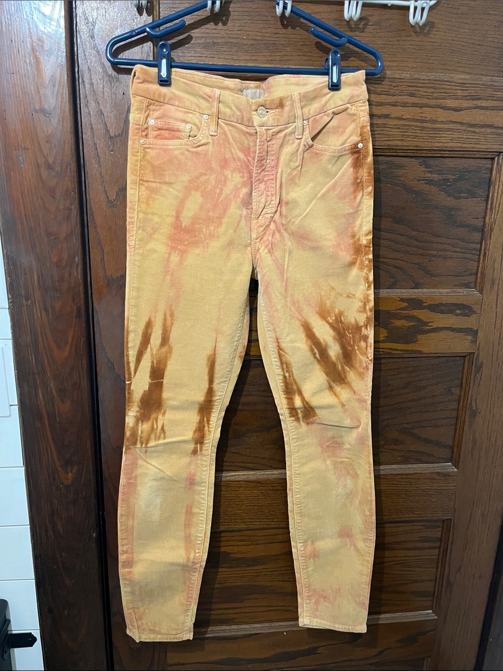 MOTHER High Waisted Looker tie dye cords size 27